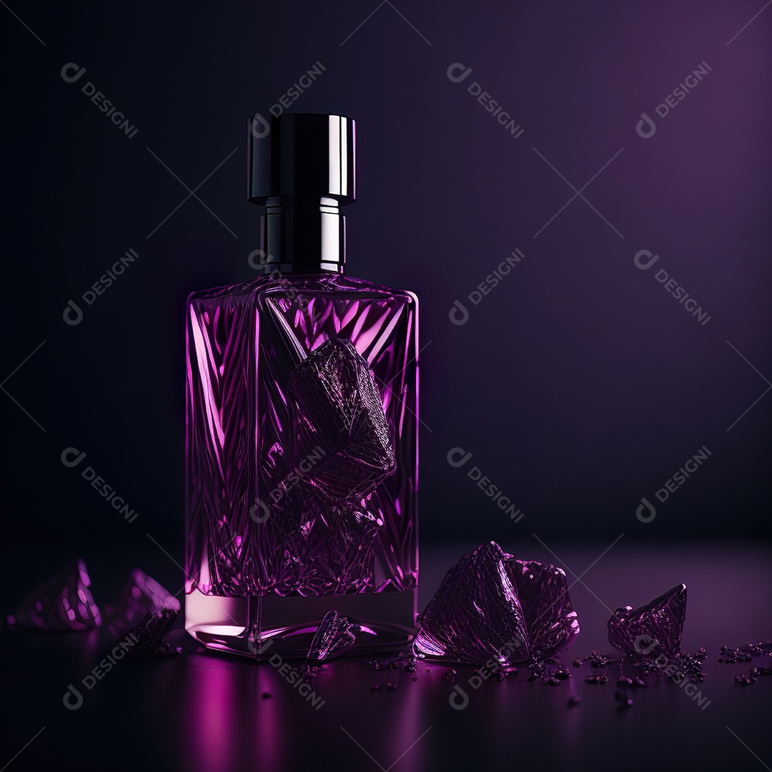 Imagem realista de frasco de perfume  sobre fundo isolado