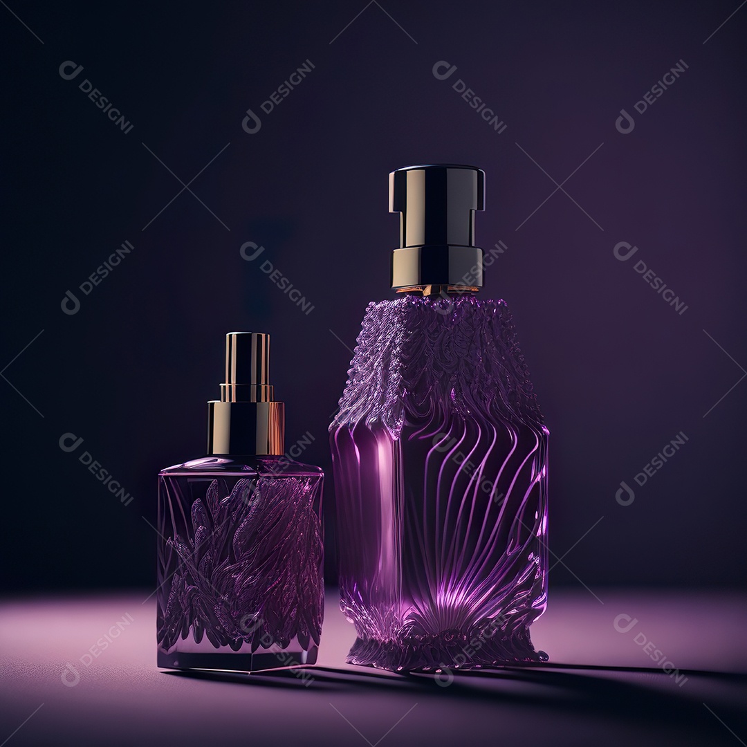 Imagem realista de frasco de perfume sobre fundo isolado