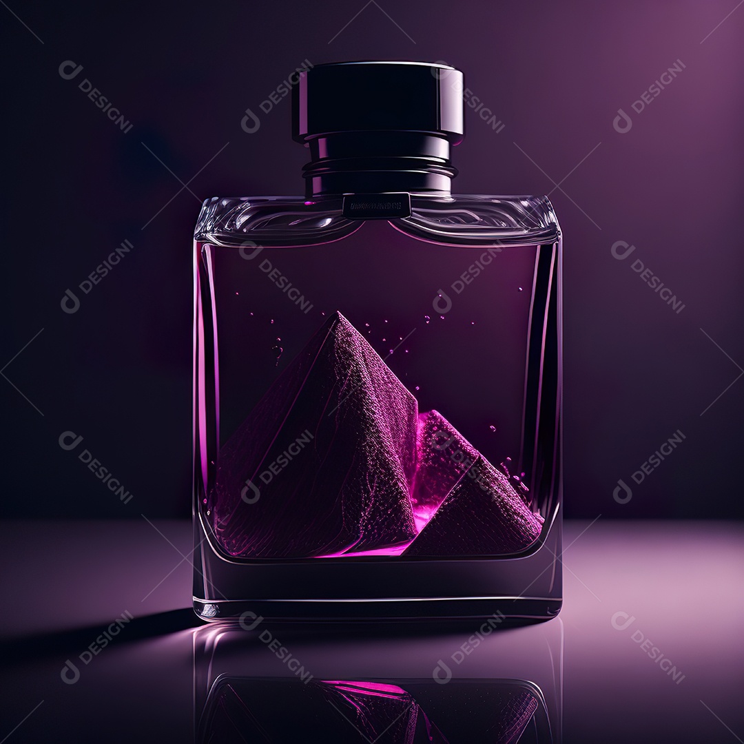 Imagem realista de frasco de perfume sobre fundo isolado