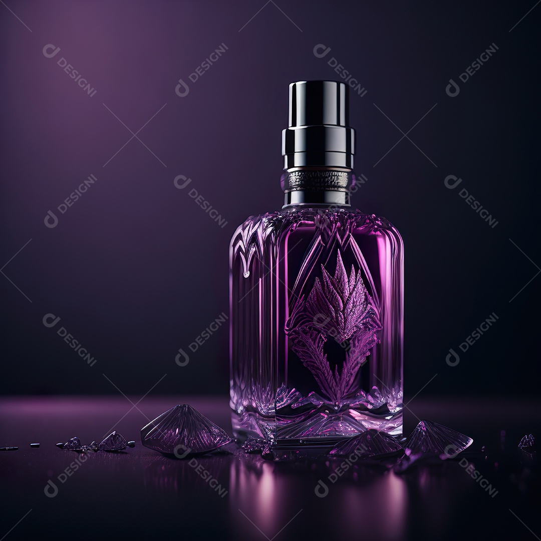 Imagem realista de frasco de perfume sobre fundo isolado