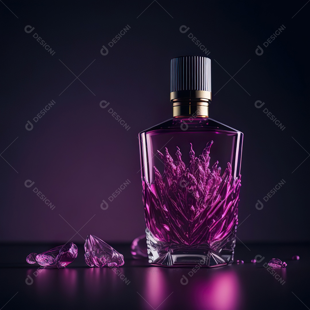 Imagem realista de frasco de perfume sobre fundo isolado