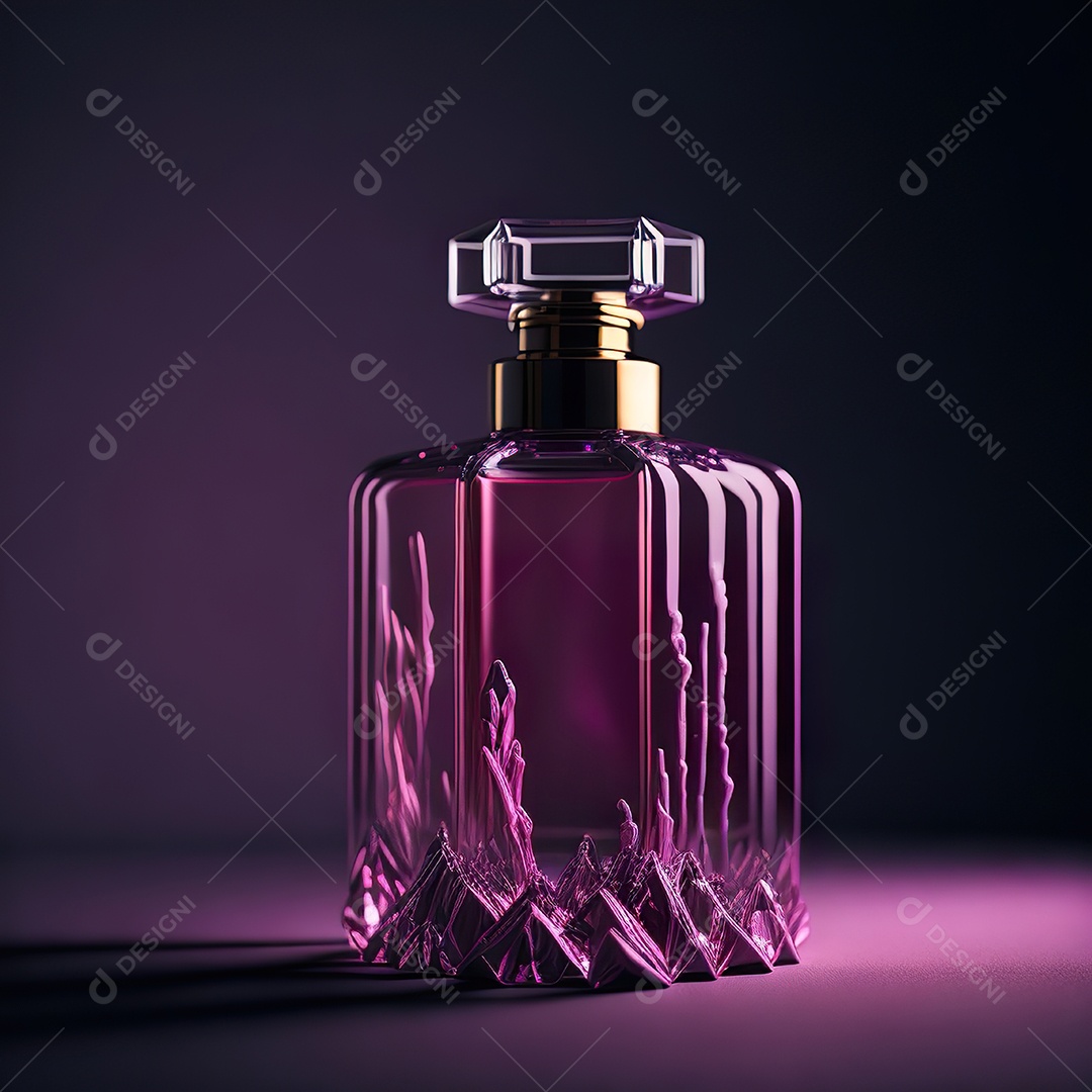 Imagem realista de frasco de perfume sobre fundo isolado