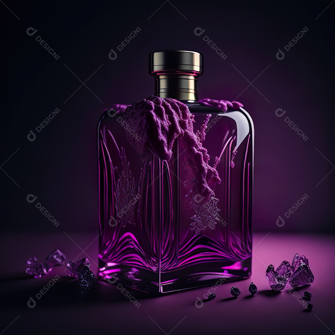 Imagem realista de frasco de perfume sobre fundo isolado