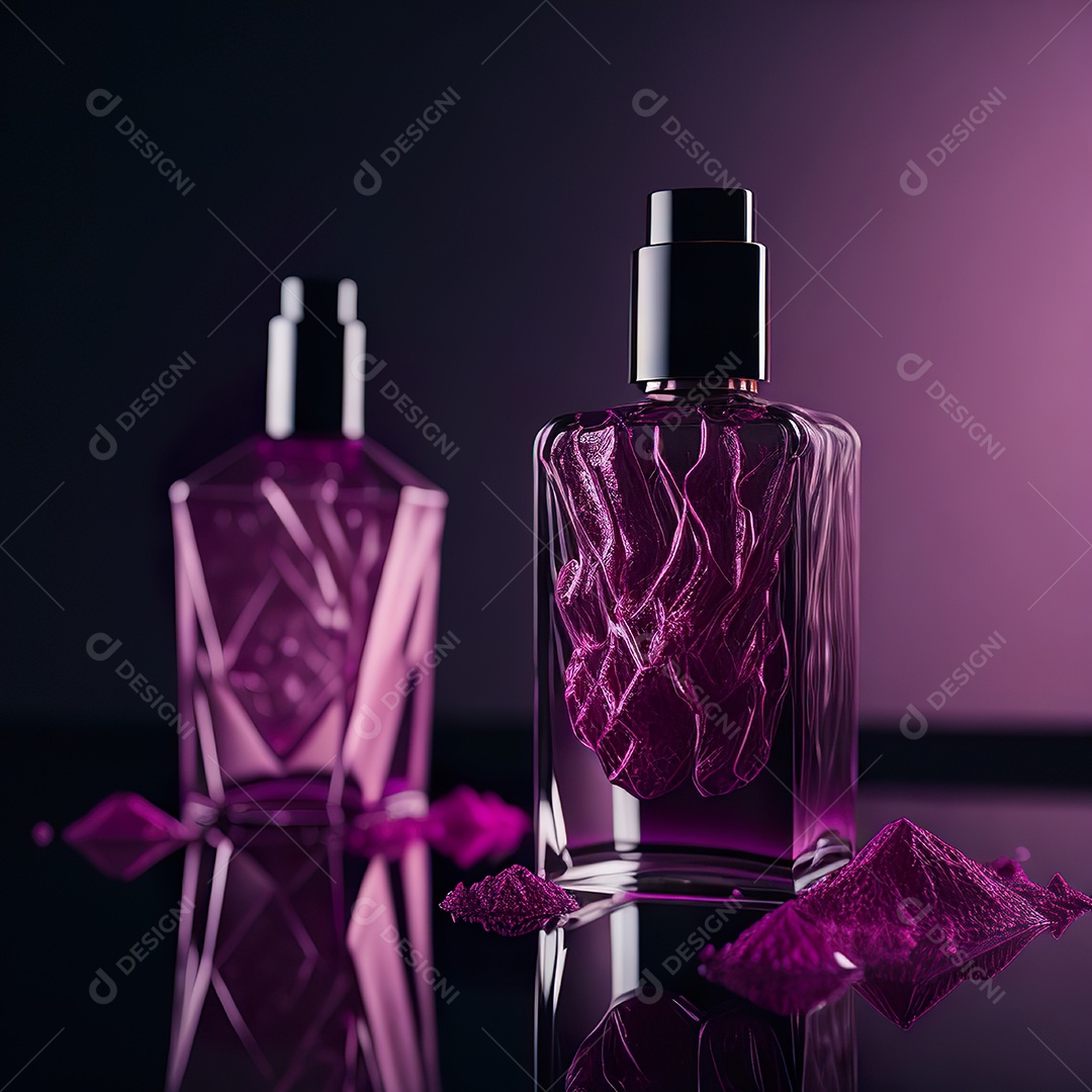 Imagem realista de frasco de perfume sobre fundo isolado