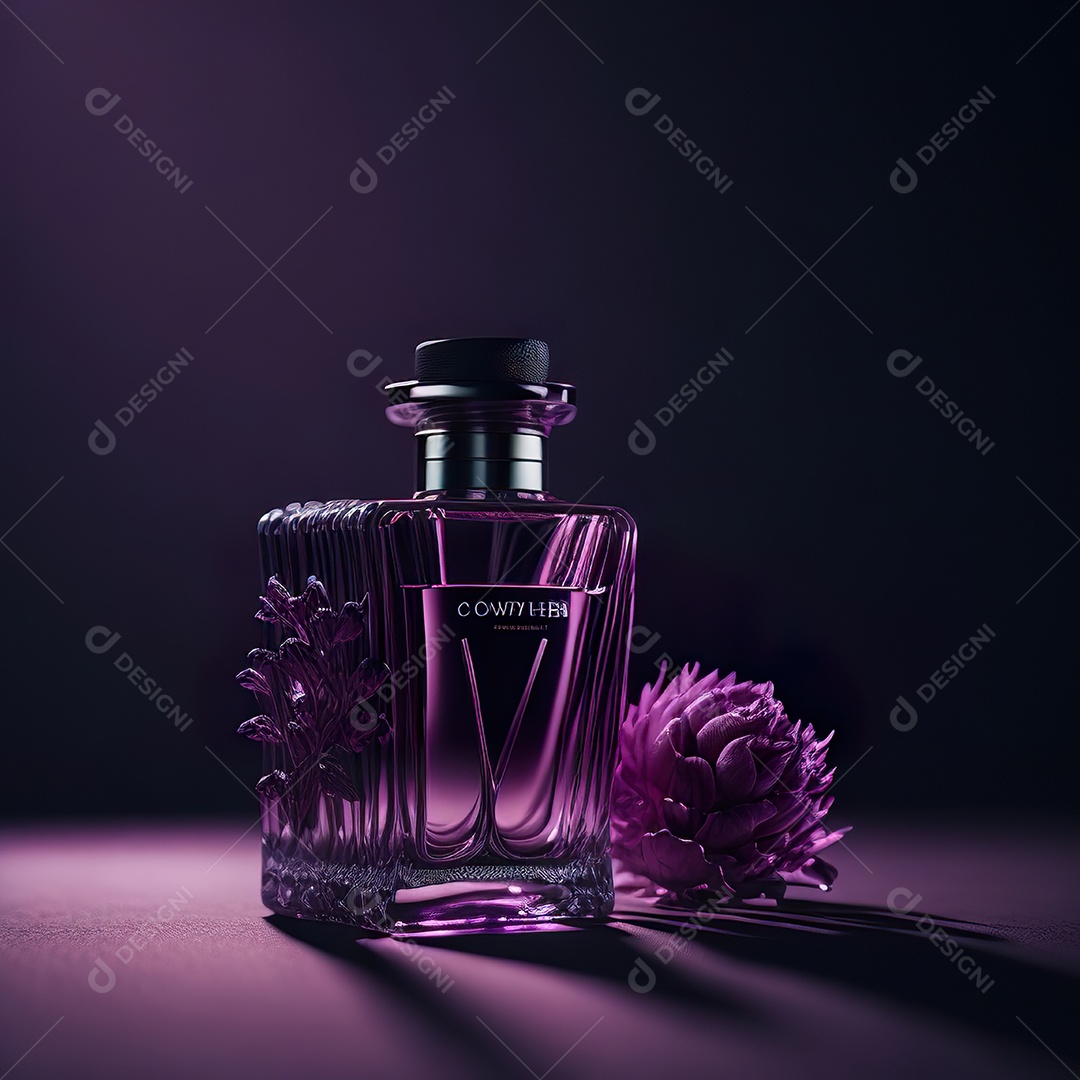 Imagem realista de frasco de perfume sobre fundo isolado