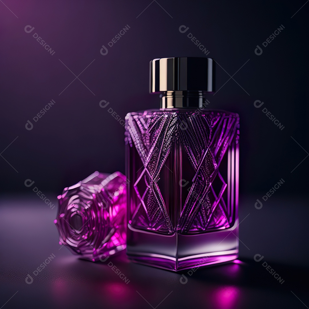 Imagem realista de frasco de perfume sobre fundo isolado