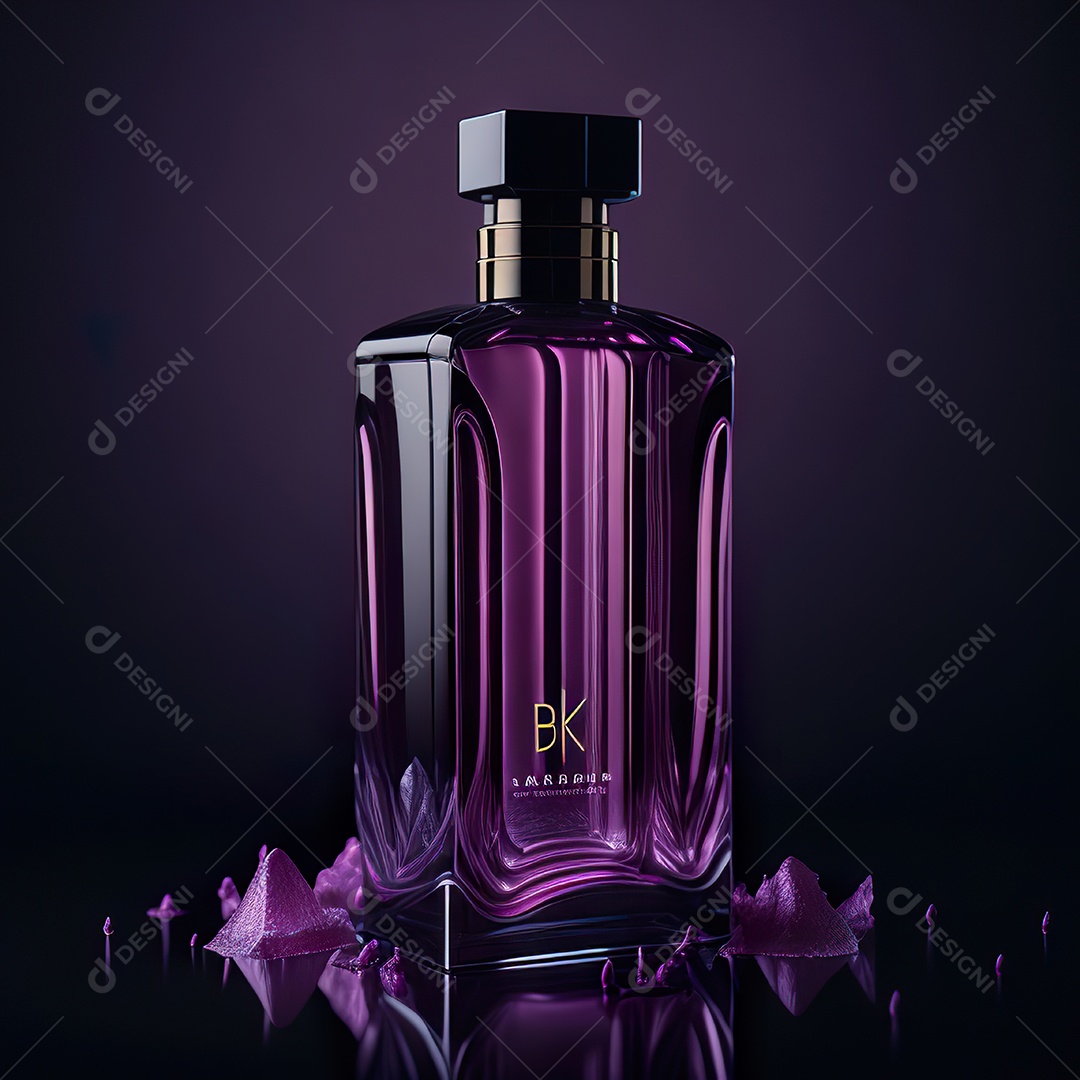 Imagem realista de frasco de perfume sobre fundo isolado