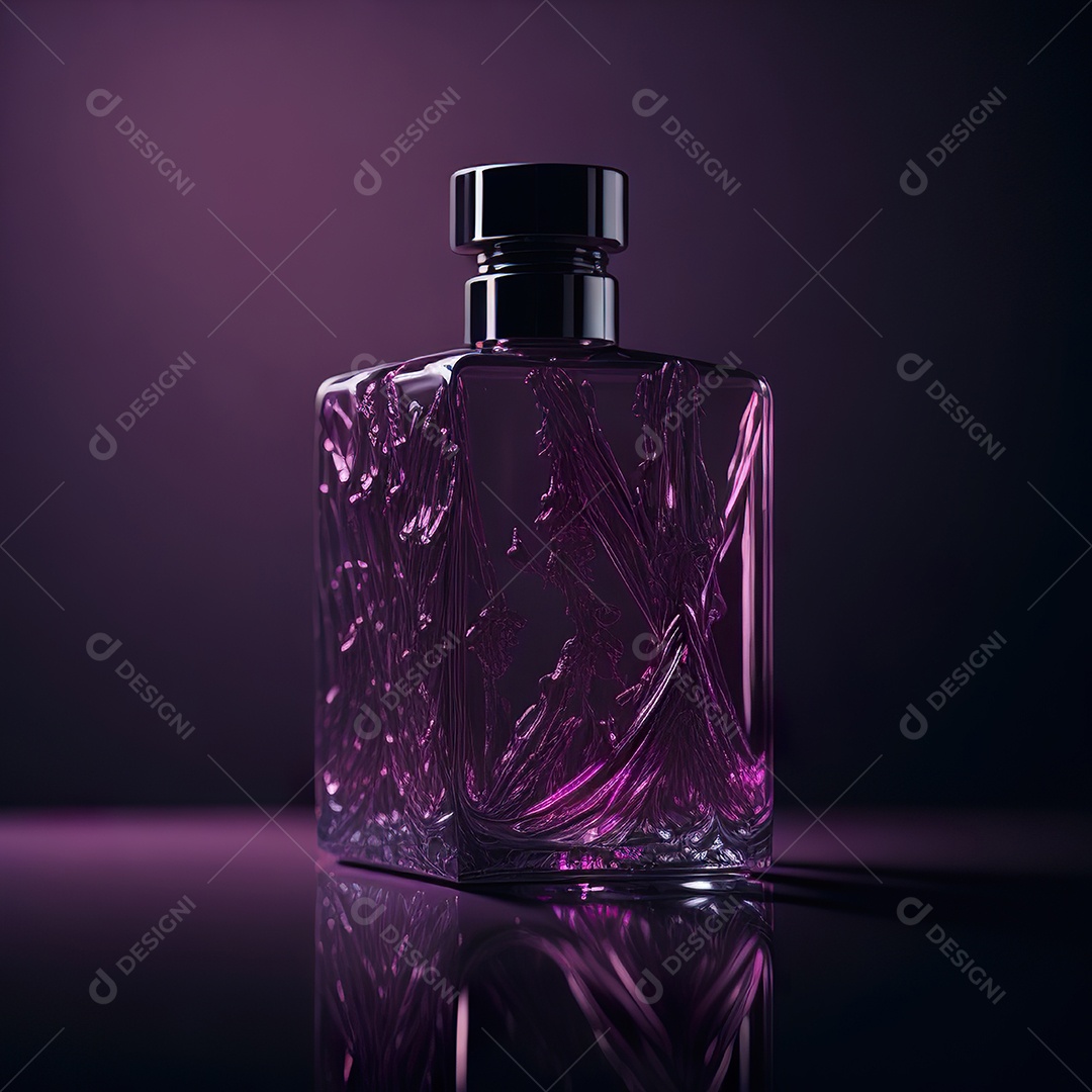 Imagem realista de frasco de perfume sobre fundo isolado