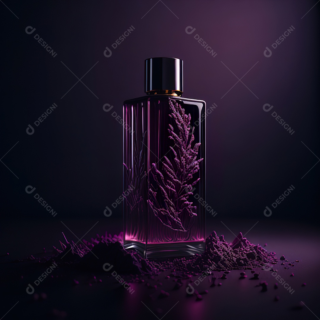 Imagem realista de frasco de perfume  sobre fundo isolado