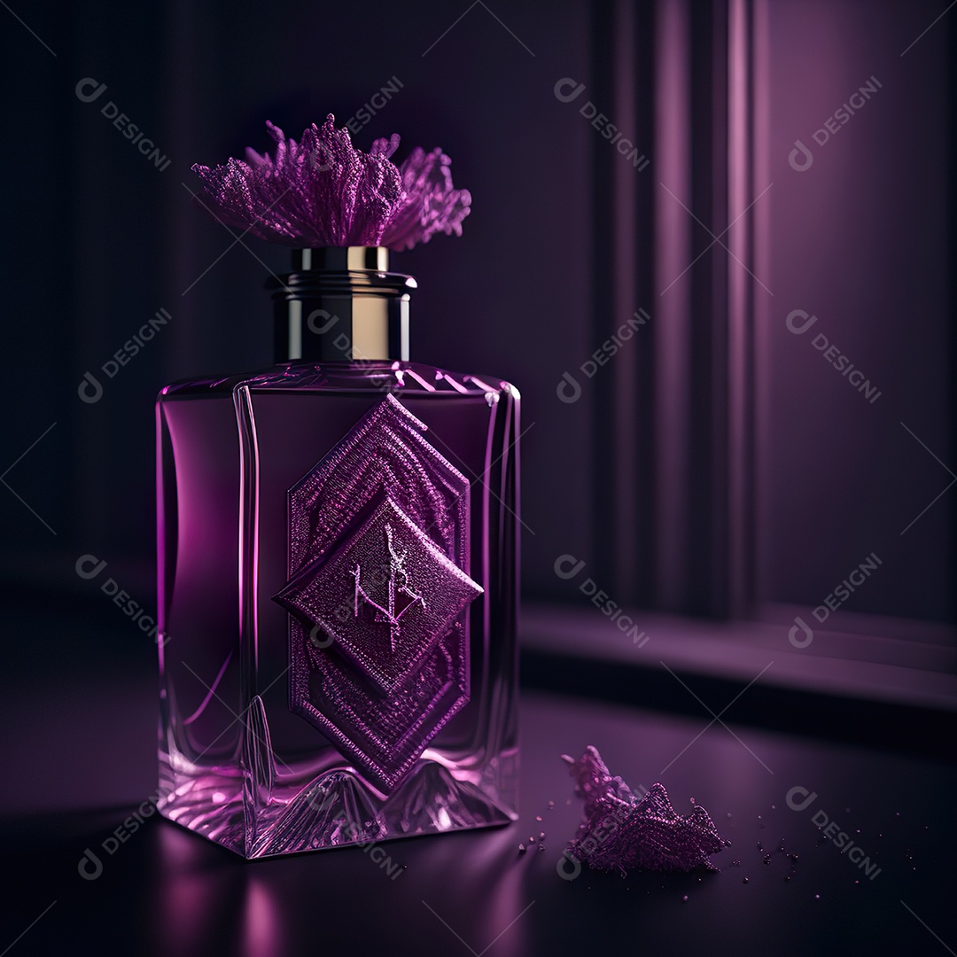 Imagem realista de frasco de perfume sobre fundo isolado