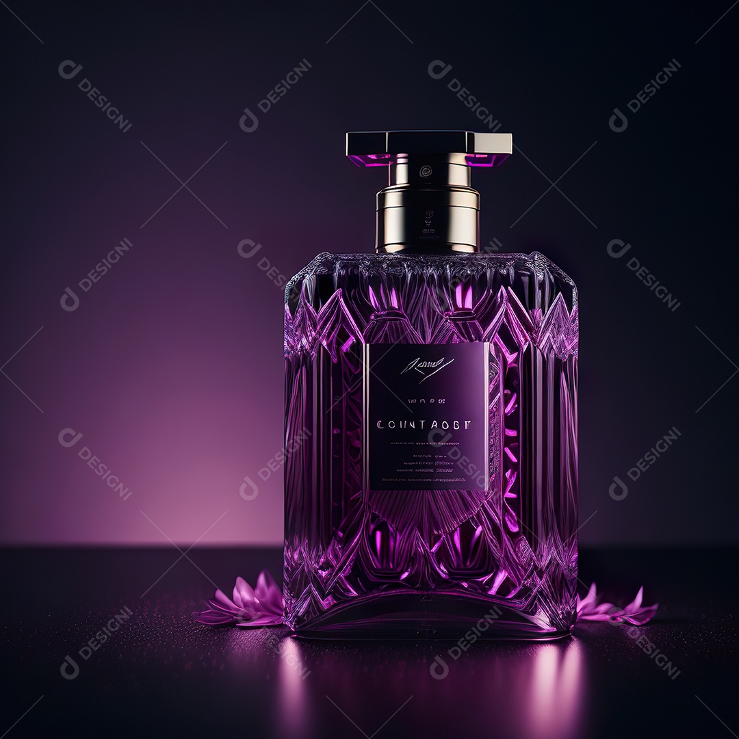 Imagem realista de frasco de perfume sobre fundo isolado