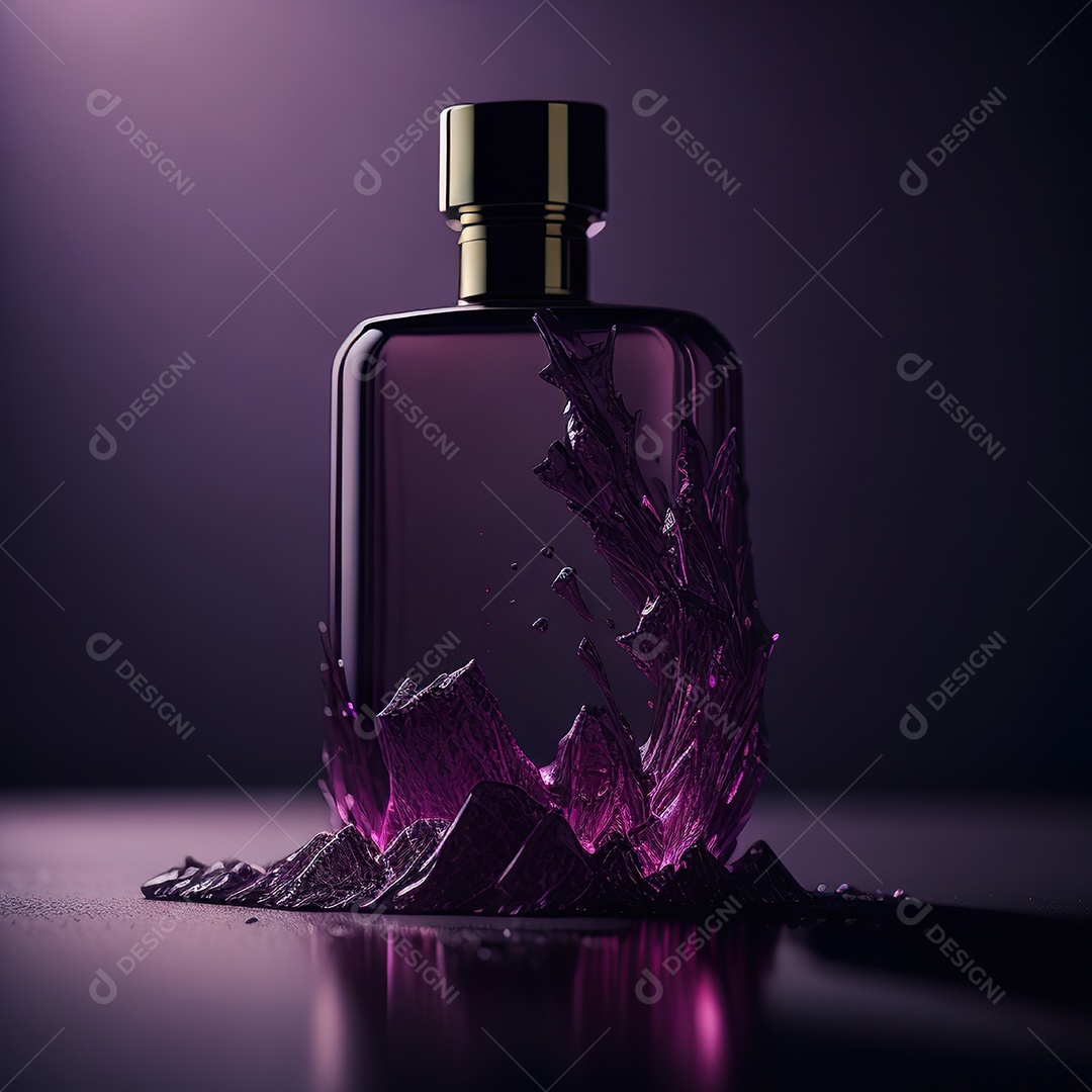 Imagem realista de frasco de perfume sobre fundo isolado