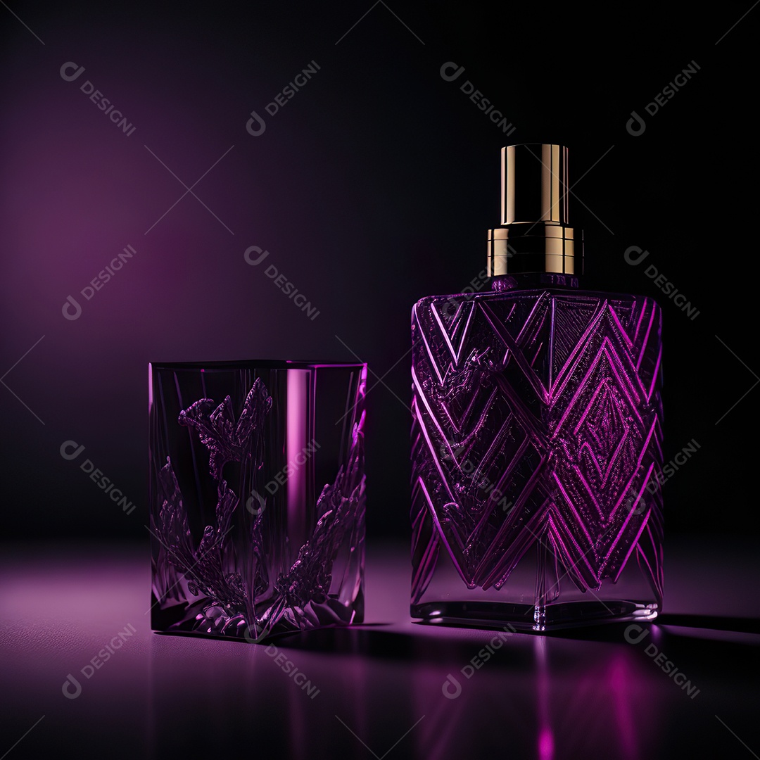 Imagem realista de frasco de perfume sobre fundo isolado