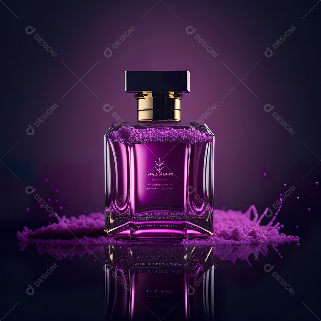 Imagem realista de frasco de perfume sobre fundo isolado