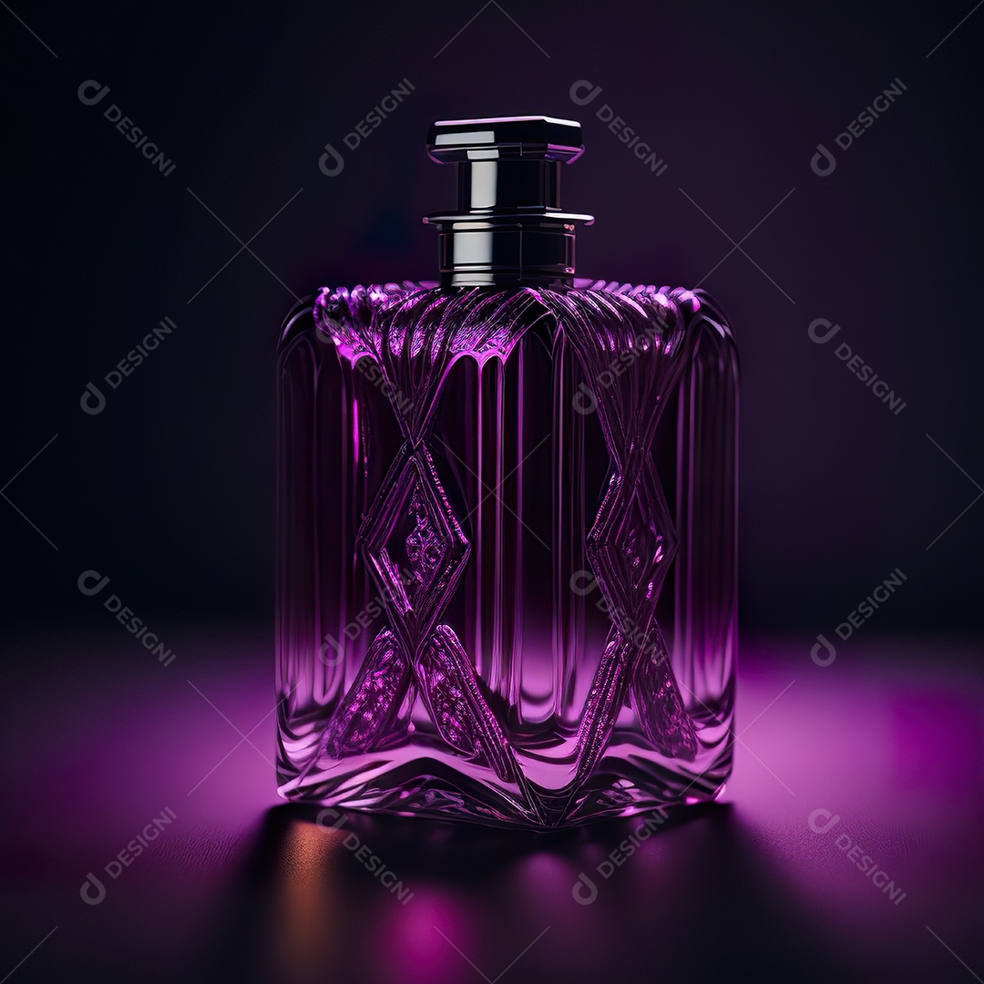 Imagem realista de frasco de perfume  sobre fundo isolado