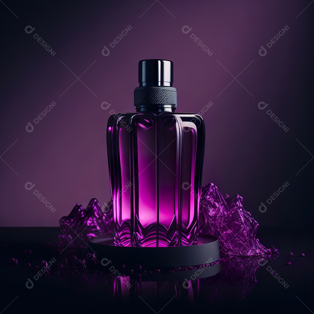 Imagem realista de frasco de perfume sobre fundo isolado