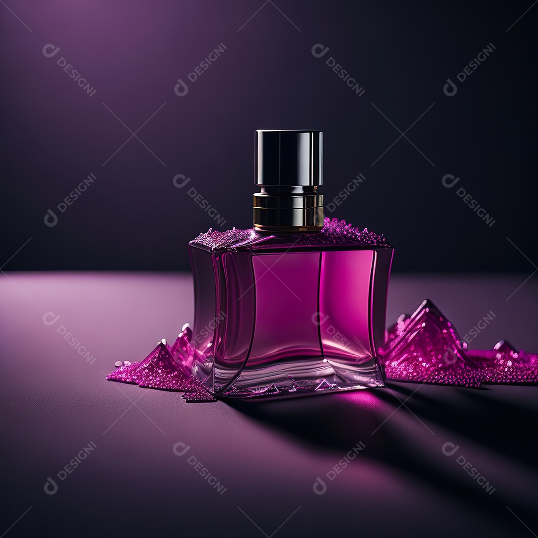 Imagem realista de frasco de perfume  sobre fundo isolado