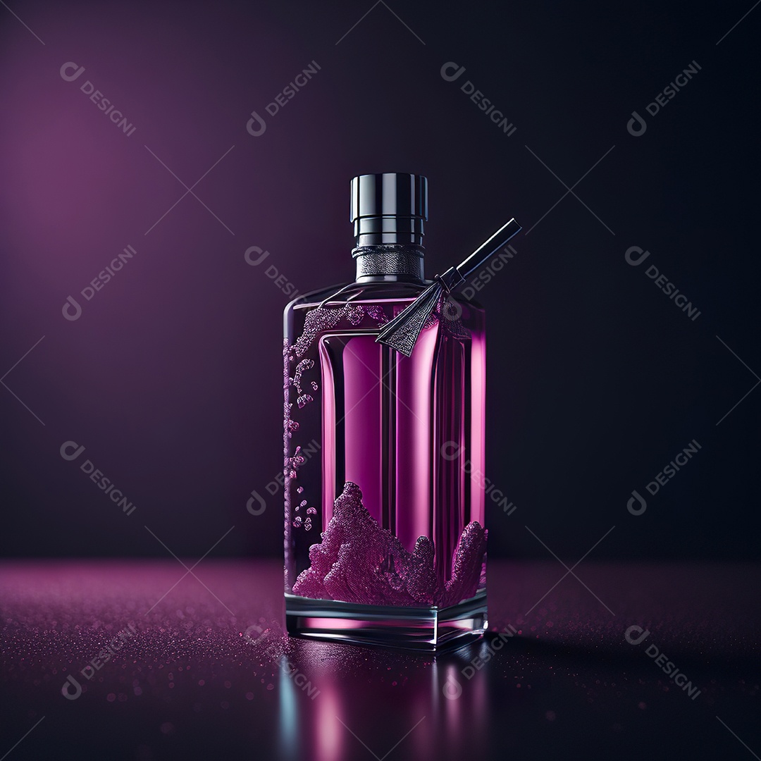 Imagem realista de frasco de perfume sobre fundo isolado