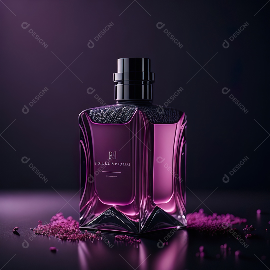 Imagem realista de frasco de perfume sobre fundo isolado