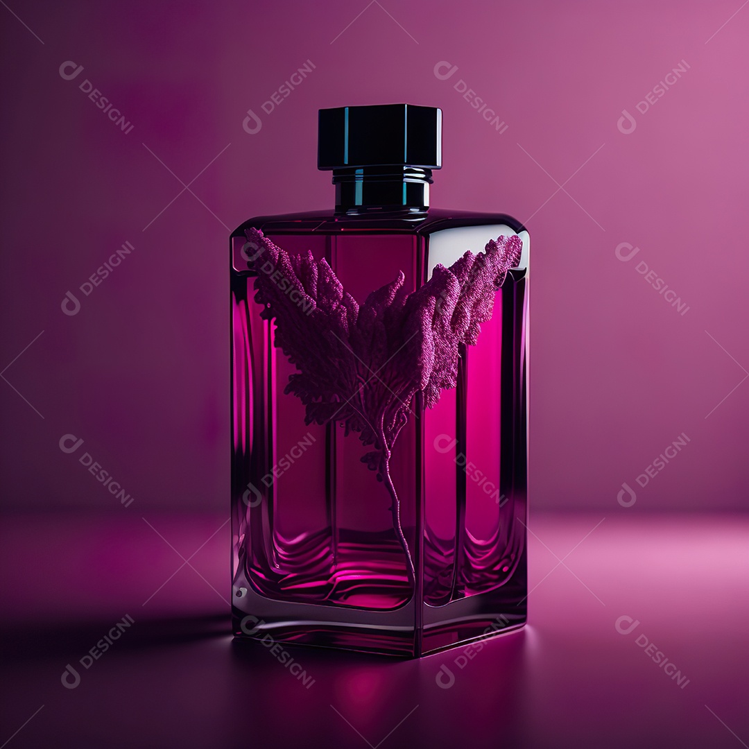 Imagem realista de frasco de perfume sobre fundo isolado