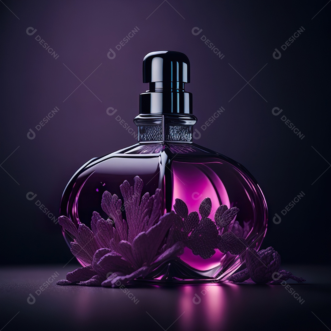 Imagem realista de frasco de perfume sobre fundo isolado
