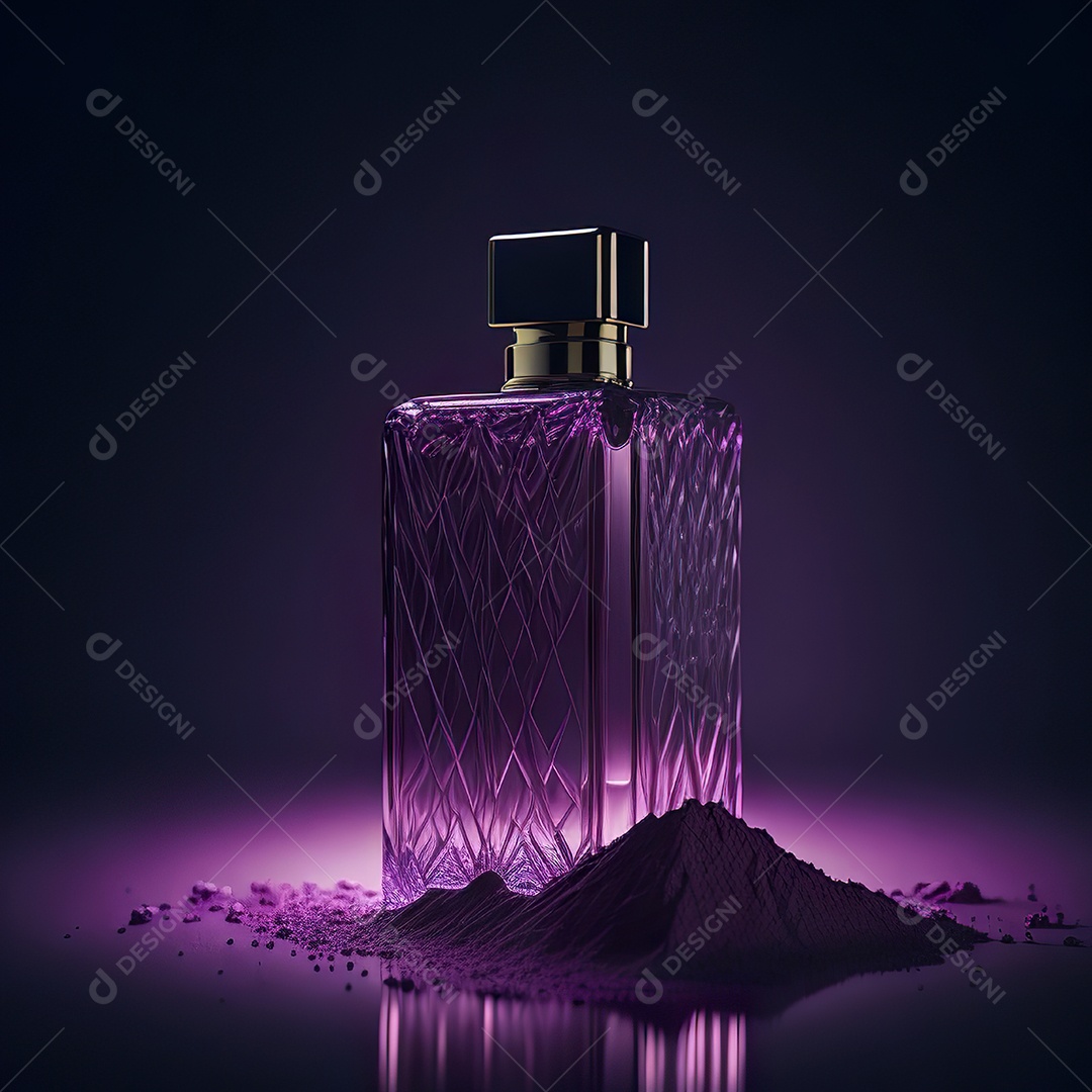 Imagem realista de frasco de perfume sobre fundo isolado