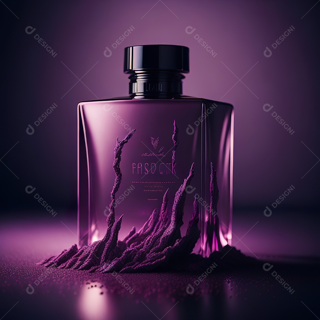 Imagem realista de frasco de perfume sobre fundo isolado