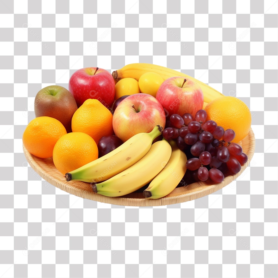 Tabua De Madeira Com Frutas PNG Transparente