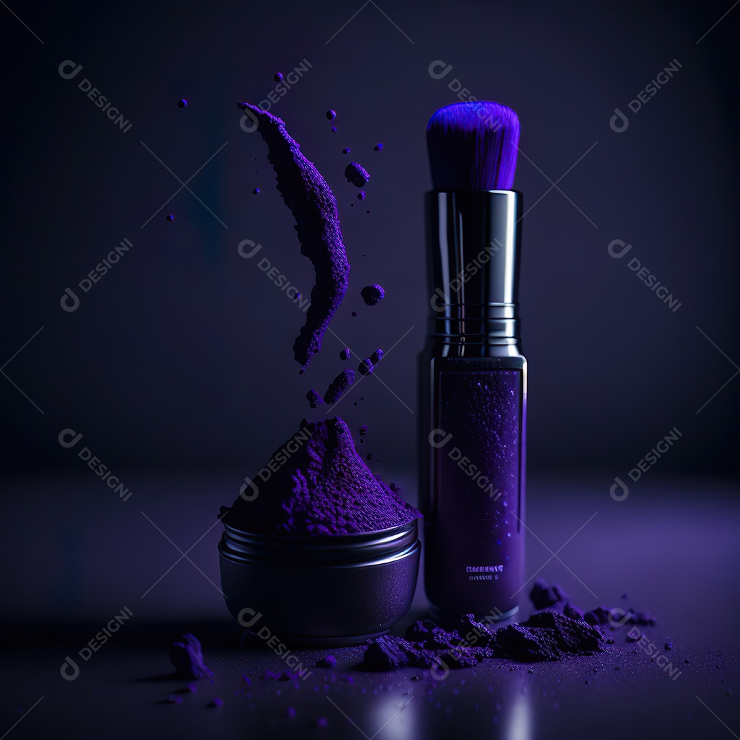 Imagem realista de maquiagens sobre uma mesa