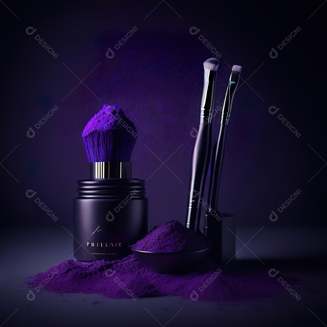 Imagem realista de maquiagens sobre uma mesa