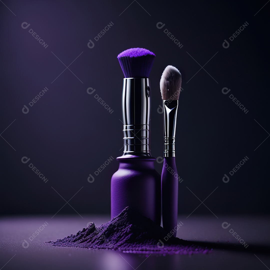 Imagem realista de maquiagens sobre uma mesa