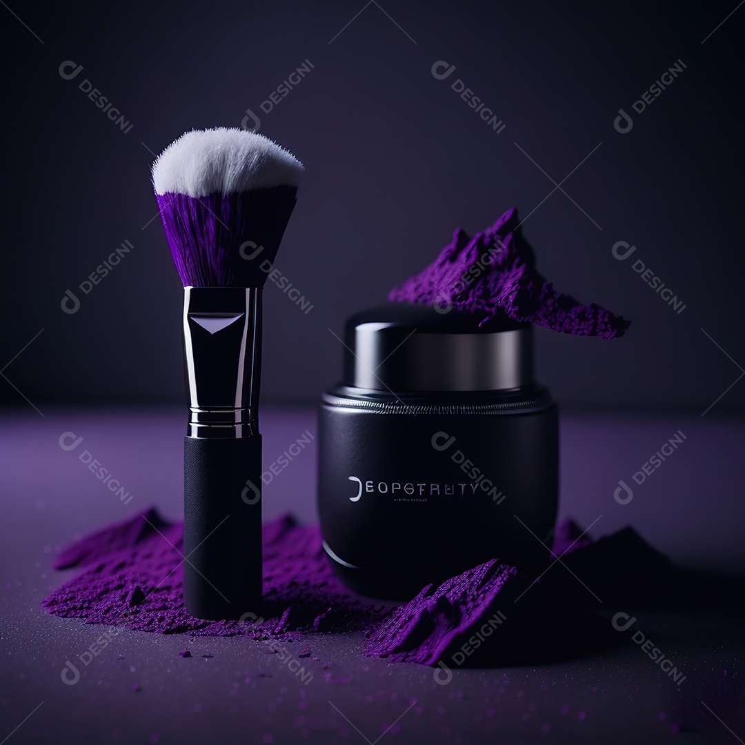 Imagem realista de maquiagens sobre uma mesa