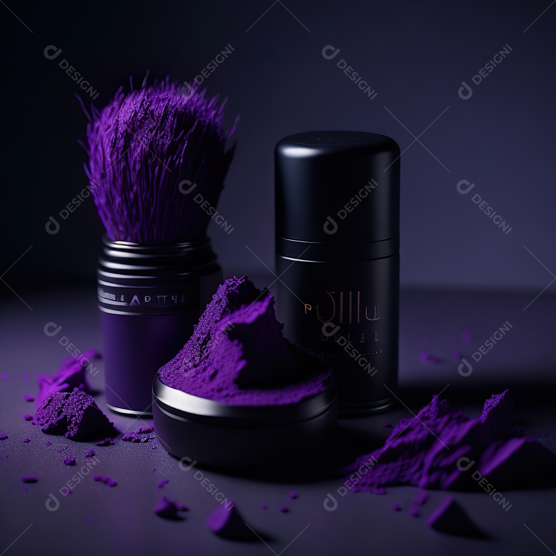 Imagem realista de maquiagens sobre uma mesa