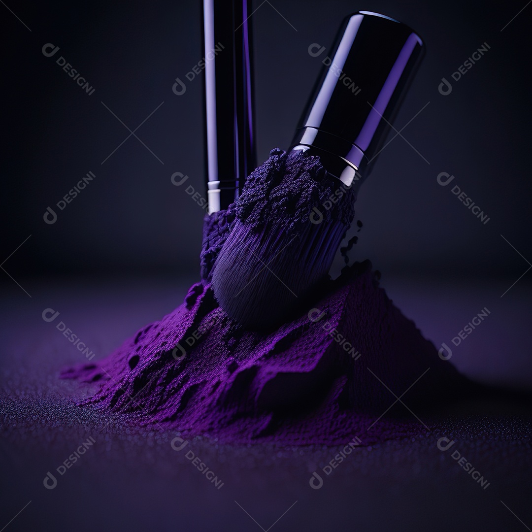 Imagem realista de maquiagens sobre uma mesa