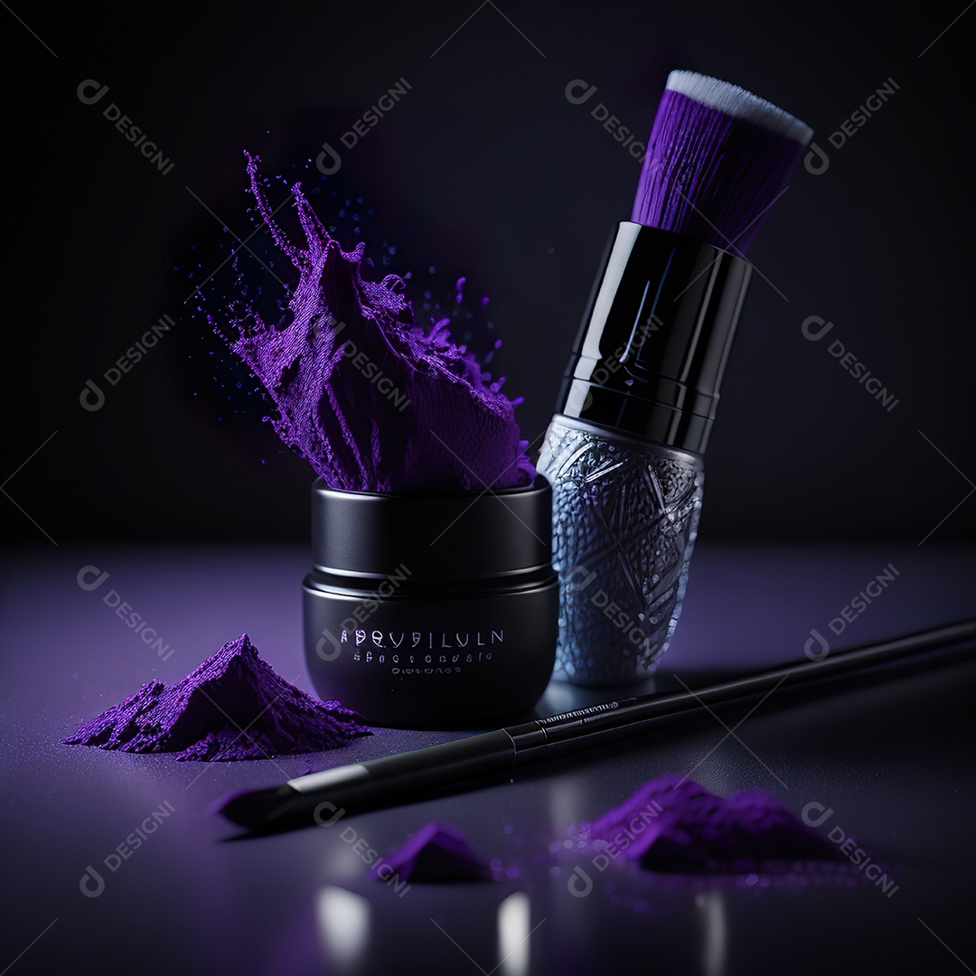 Imagem realista de maquiagens sobre uma mesa