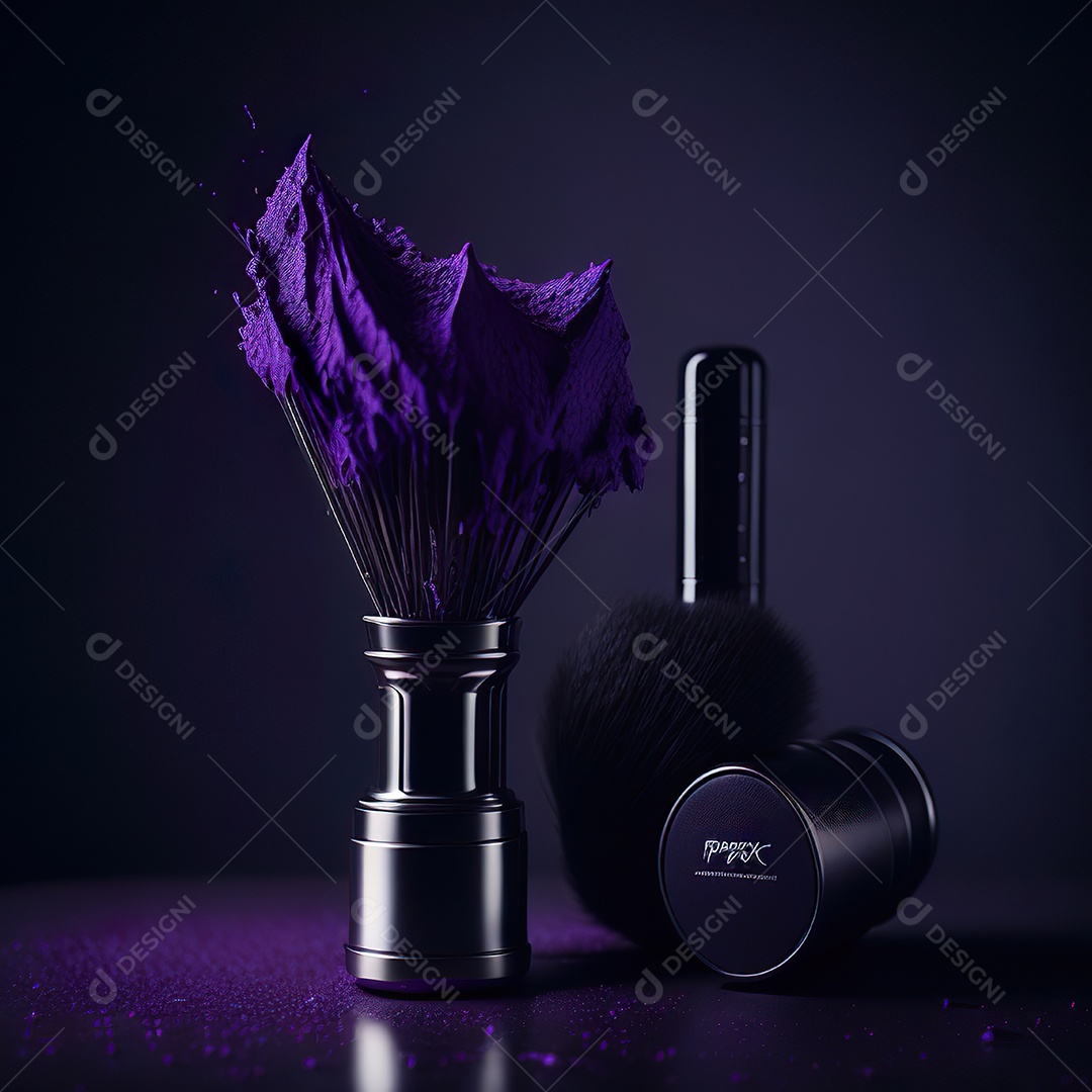 Imagem realista de maquiagens sobre uma mesa