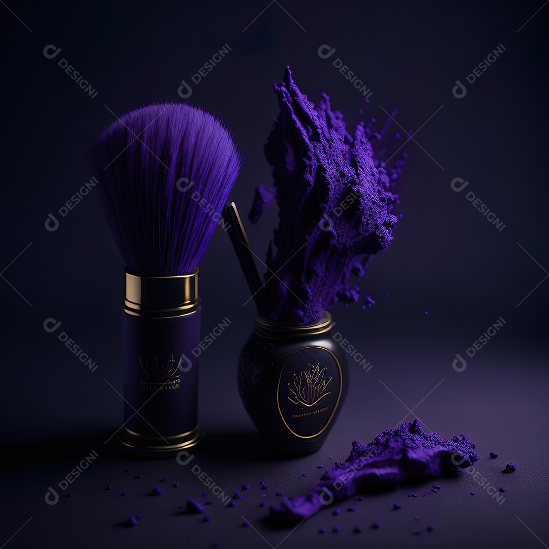 Imagem realista de maquiagens sobre uma mesa