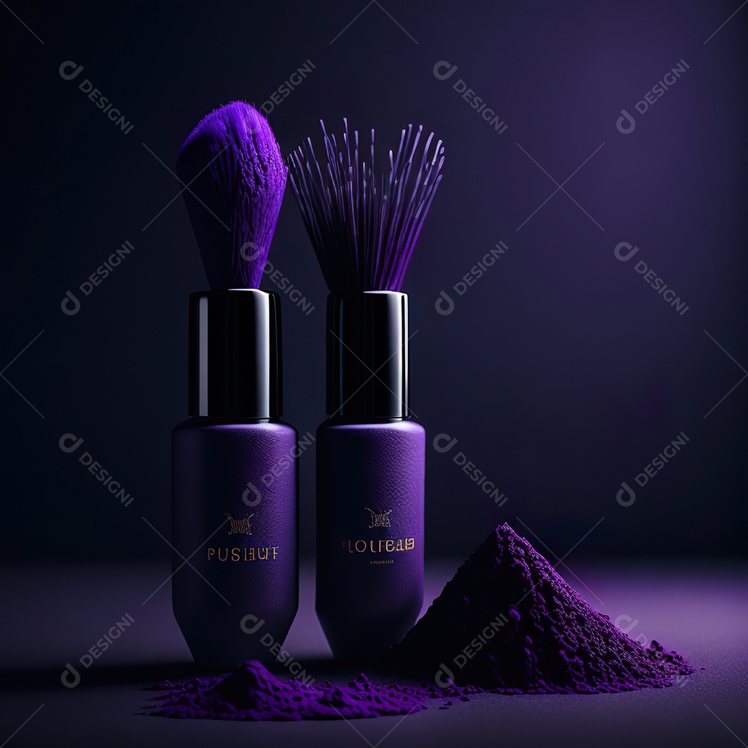 Imagem realista de maquiagens sobre uma mesa