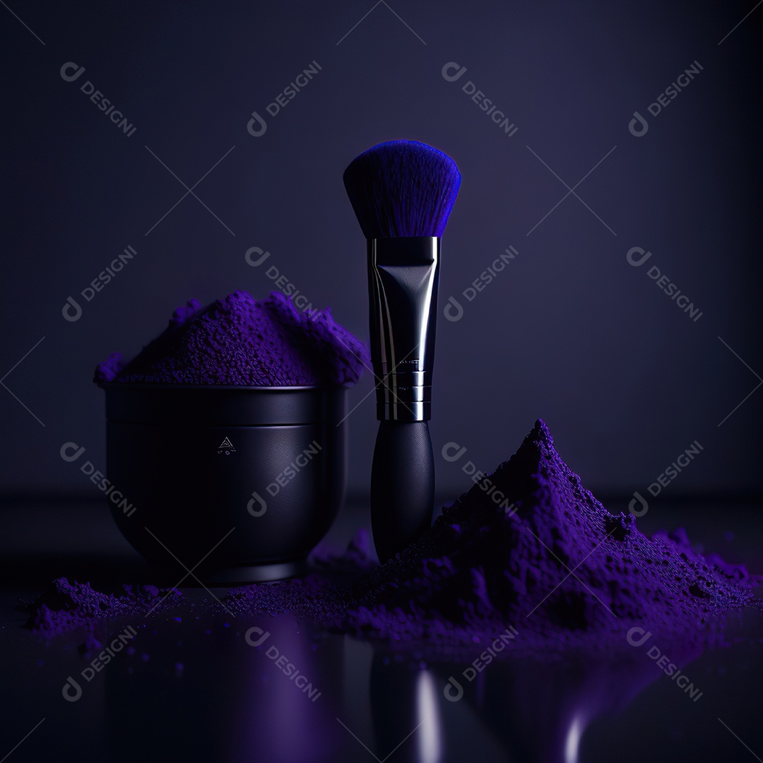 Imagem realista de maquiagens sobre uma mesa