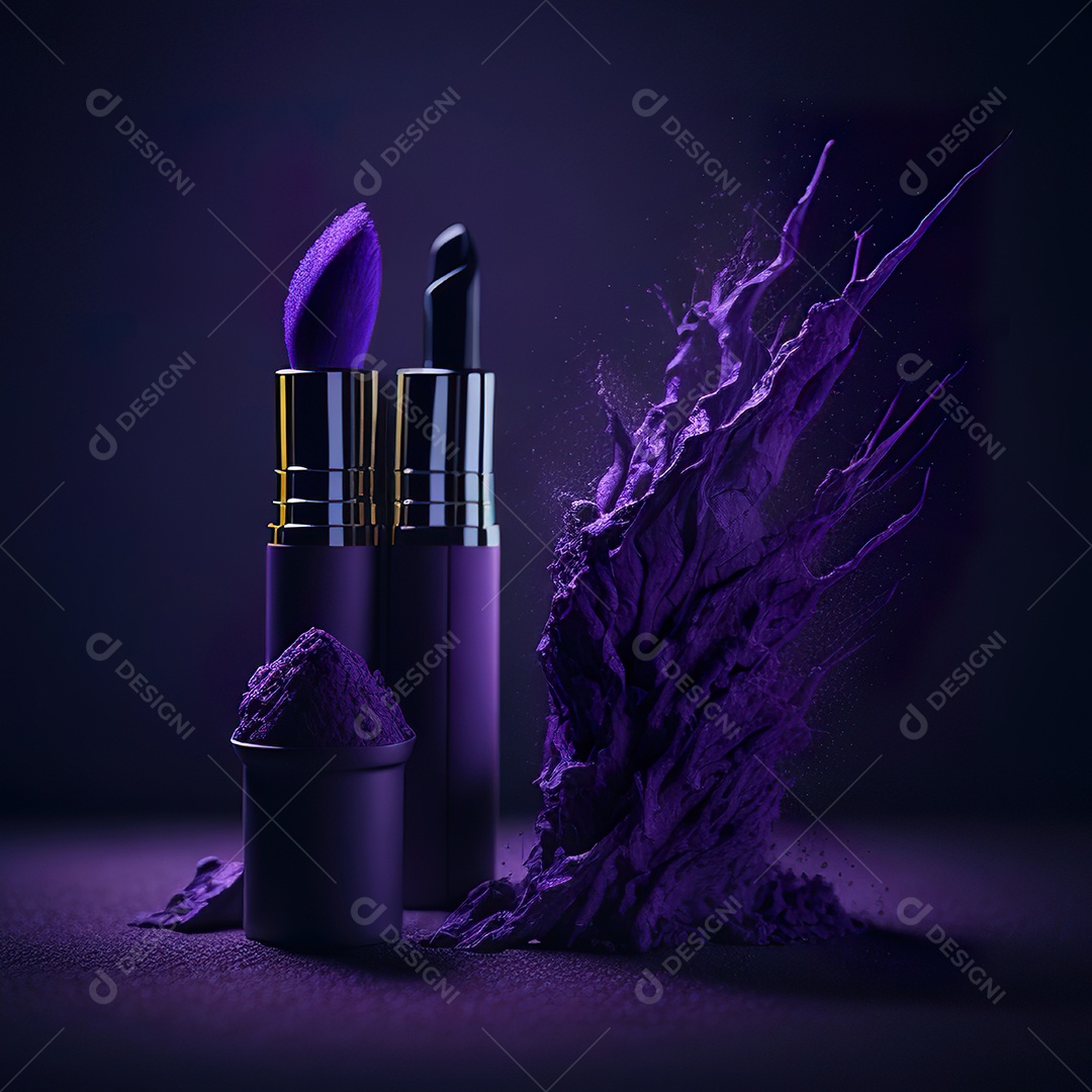 Imagem realista de maquiagens sobre uma mesa