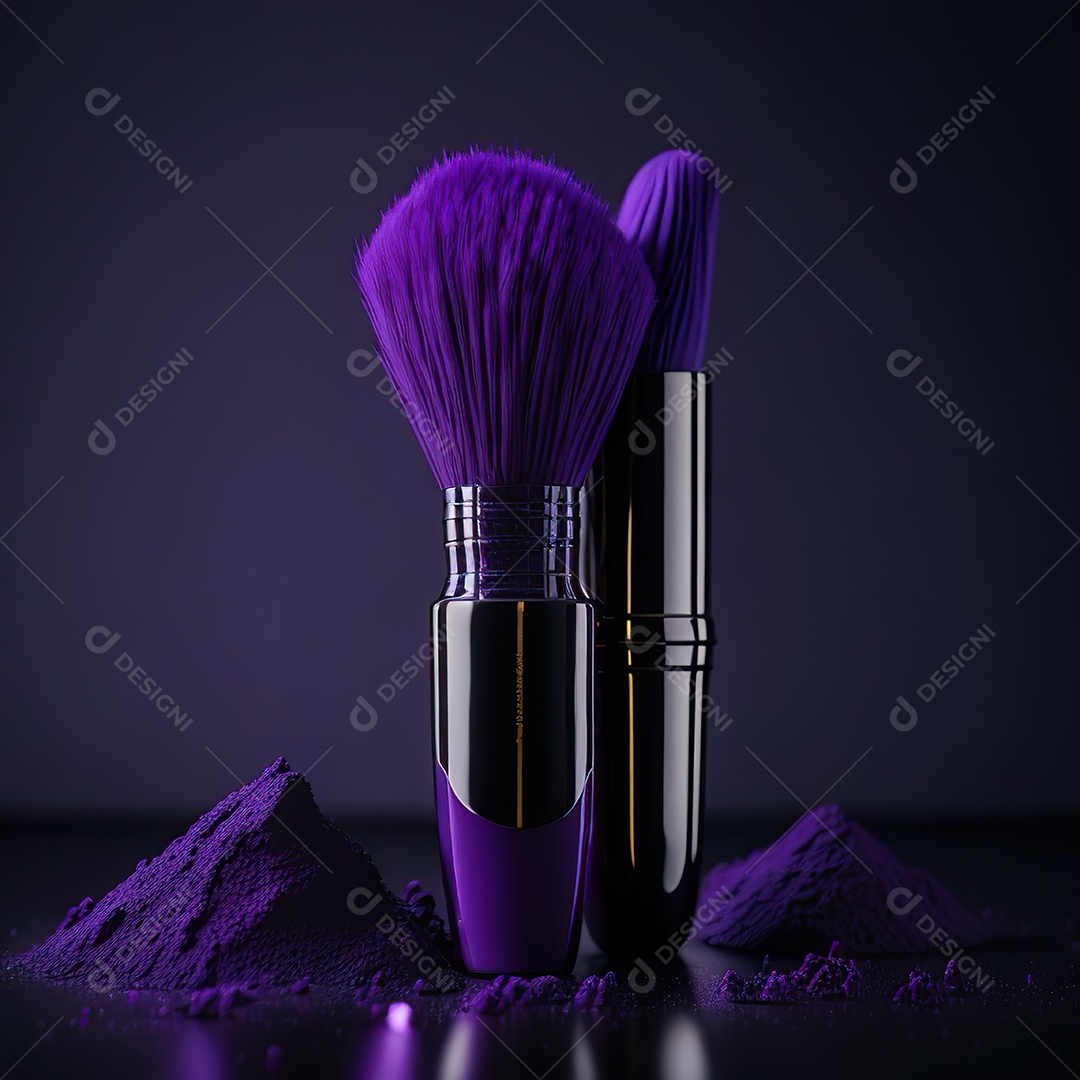 Imagem realista de maquiagens sobre uma mesa