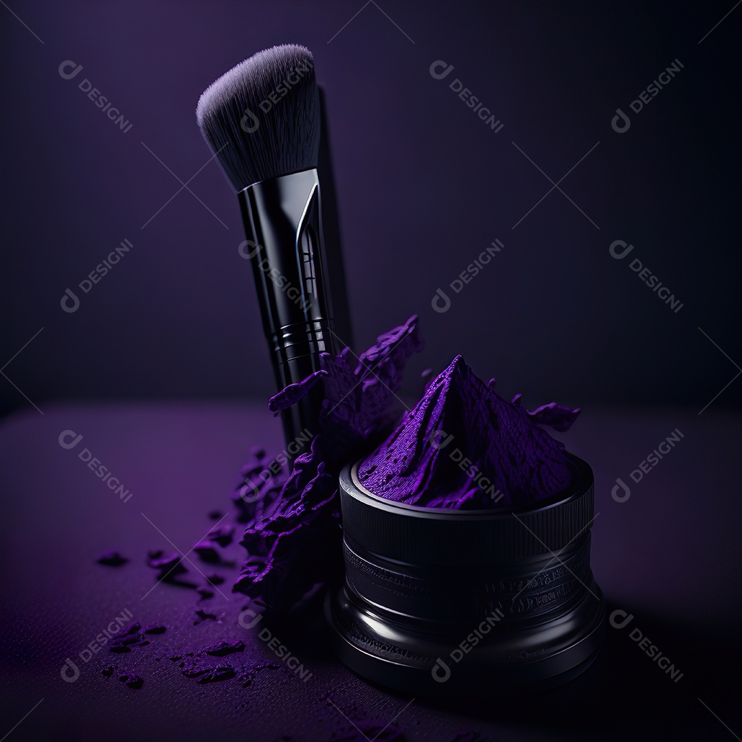 Imagem realista de maquiagens sobre uma mesa