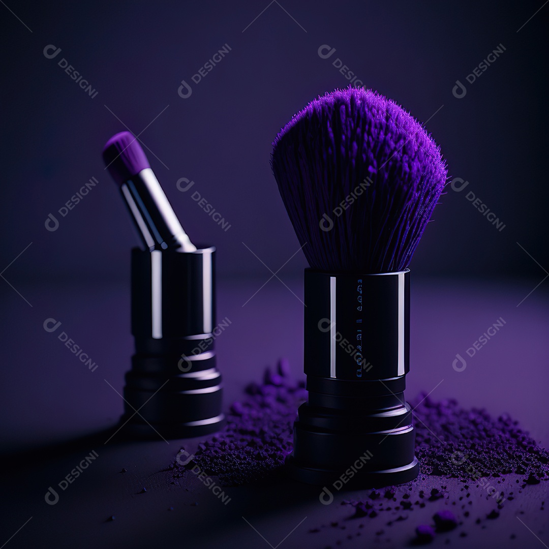 Imagem realista de maquiagens sobre uma mesa