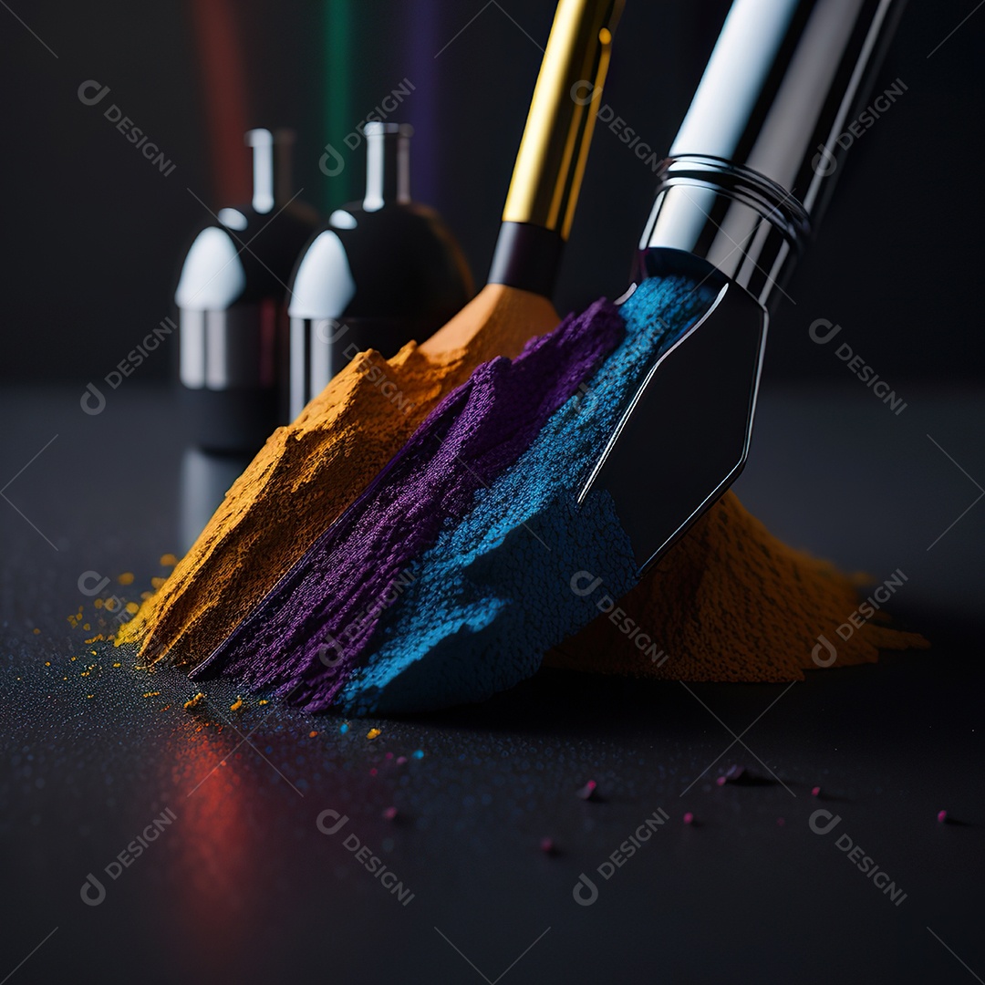 Imagem realista de maquiagens sobre uma mesa