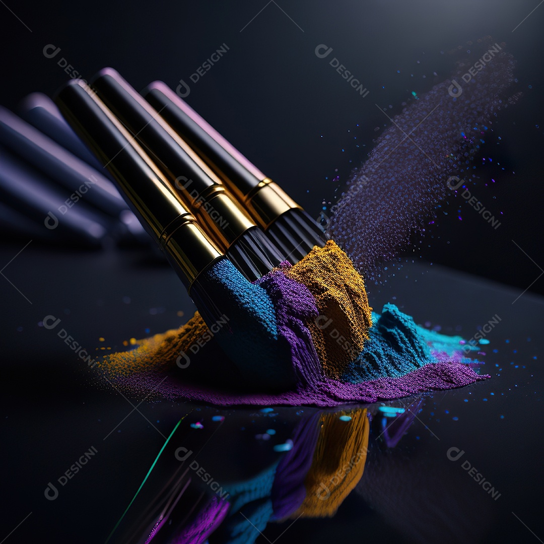 Imagem realista de maquiagens sobre uma mesa