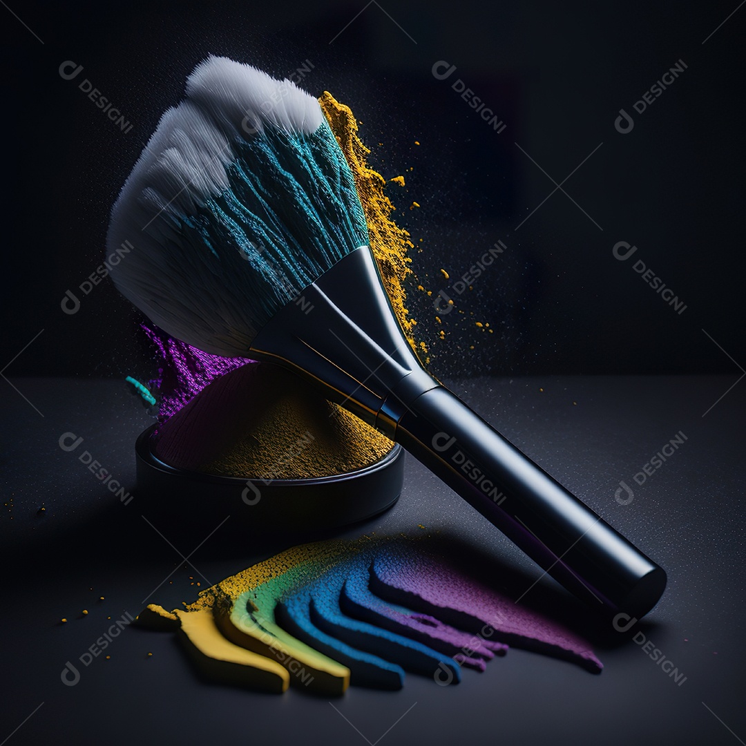 Imagem realista de maquiagens sobre uma mesa