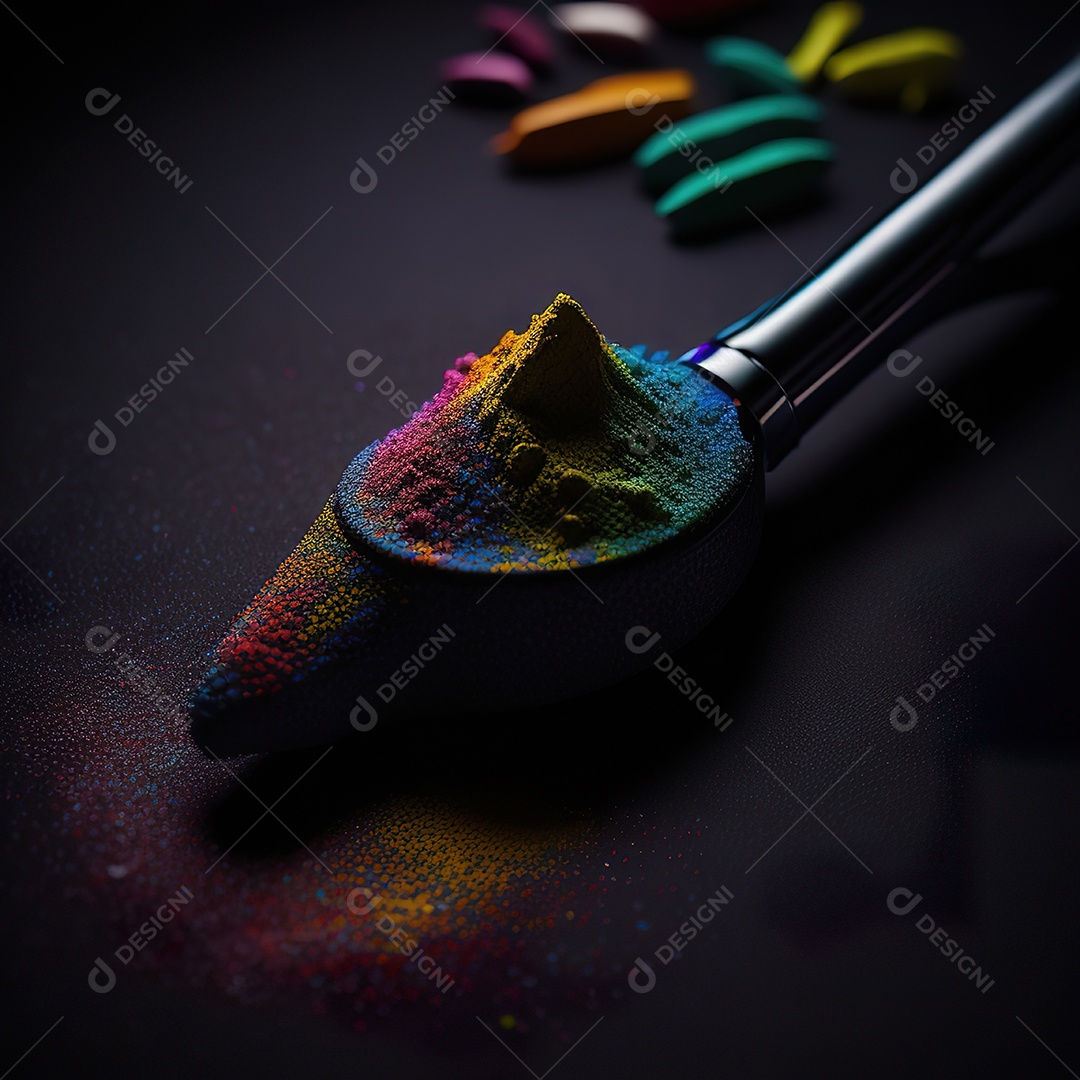 Imagem realista de maquiagens sobre uma mesa