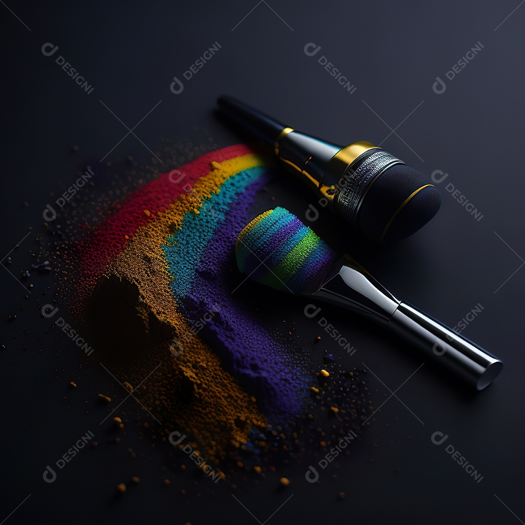 Imagem realista de maquiagens sobre uma mesa