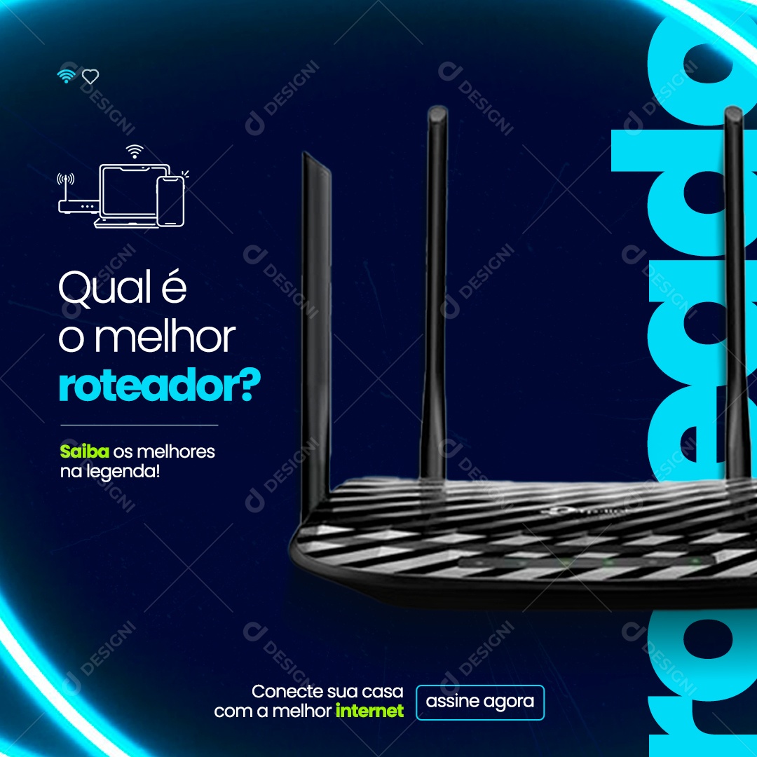 Seu Plano De Internet Está Aqui Social Media PSD Editável