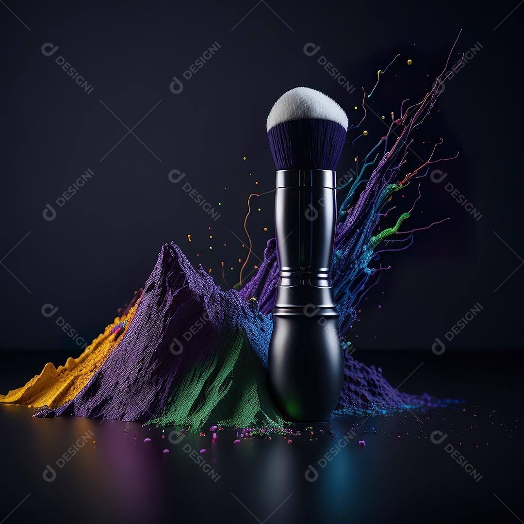 Imagem realista de maquiagens sobre uma mesa